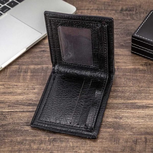 Skórzany portfel Czarny wewnątrz-Creased Type
